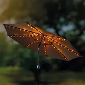 image of Premier Battery Operated Parasol Lights with 80 Warm White LEDs