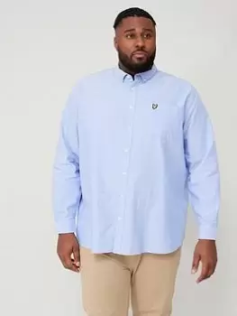 Image of Lyle & Scott Big & Tall Regular Fit Light Weight Oxford Shirt - Blue Size 2XL, Men