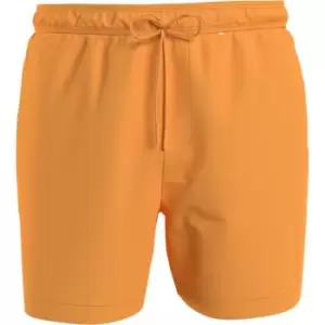 Image of Calvin Klein Medium Drawstring Tape Swim Shorts Mens - Orange