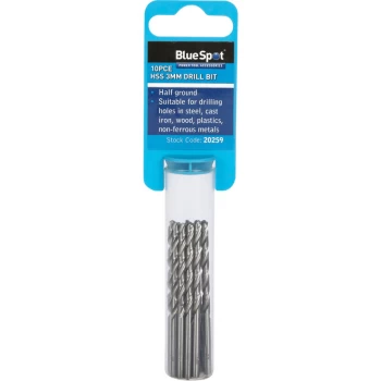 Image of Bluespot - 20259 10 Piece 3mm HSS Drill Set