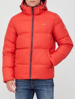 image of Tommy Jeans TJM Essential Down Jacket - Red, Size 2XL, Men