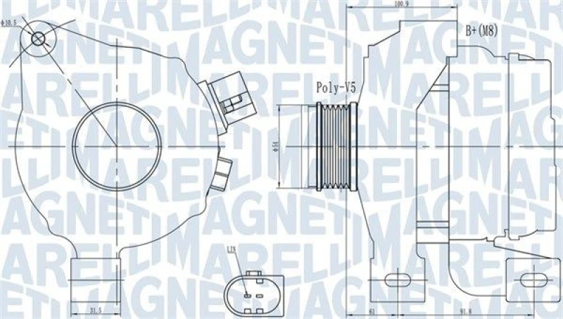 Image of MAGNETI MARELLI Alternator MAGNETI MARELLI 063732001010