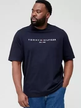 image of Tommy Hilfiger Big & Tall Bt-Tommy Logo T-Shirt, Navy, Size 3XL, Men