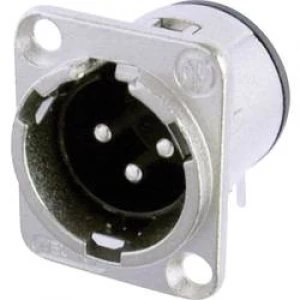Image of XLR connector Sleeve plug right angle pins Number of pins 3 Silver Neutrik NC3MD H