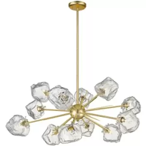 image of Zumaline Rock Pendant Ceiling Light, Matt Gold, 12x G9