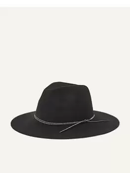 Image of Accessorize Wool Fedora Sparkle Trim Hat, Black, Women