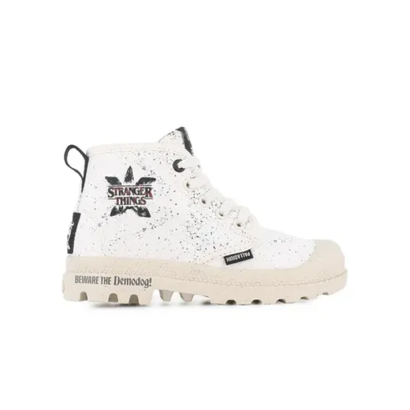 Image of Palladium Pampa Demodog Kid X Stranger Things High Top Trainers White Women 29 (11);30 (11.5);31 (12.5 to 13);32 (13.5);33 (1);34 (2);35 (2.5 to 3)