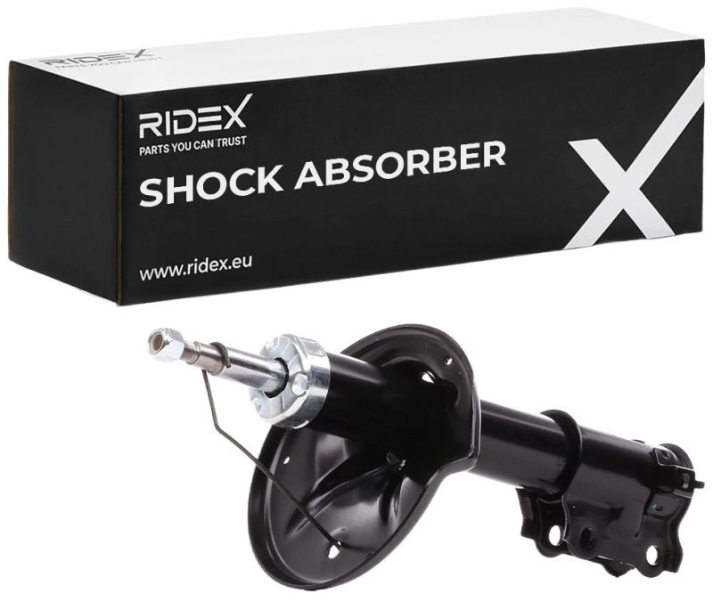 Image of RIDEX 854S0362 Shock absorber Front Axle Right, Gas Pressure, Twin-Tube, Suspension Strut, Top pin Shock Absorber (854)