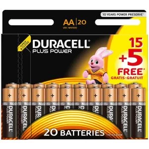 Image of Duracell Plus Power AA 15 + 5 UK