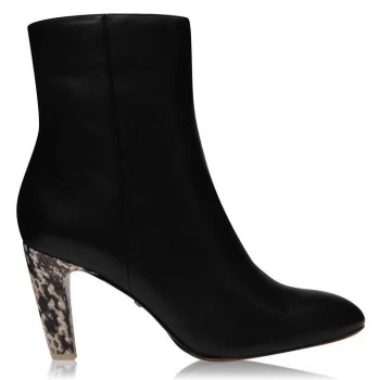 image of Reiss Sophia Boots - Black Calf