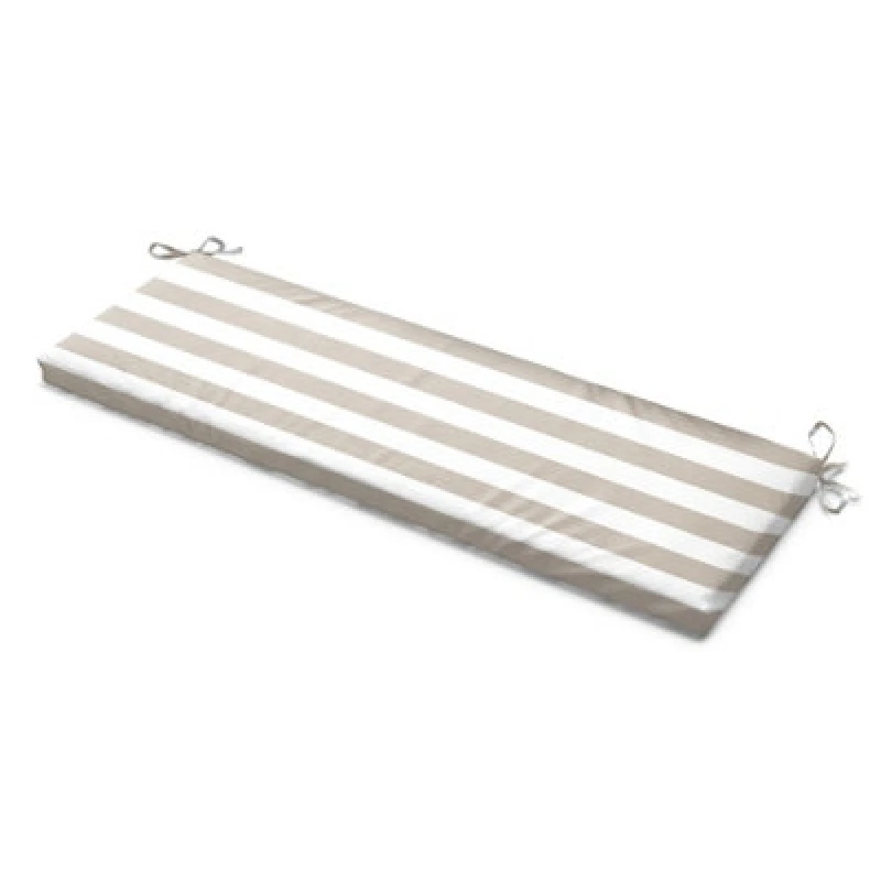 Image of Luxury Living Wide Striped Garden Bench Seat Pad Beige