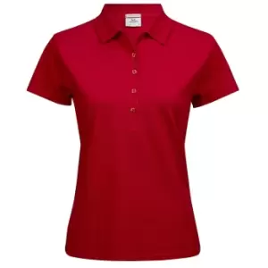 image of Tee Jays Womens/Ladies Luxury Stretch Short Sleeve Polo Shirt (2XL) (Red)