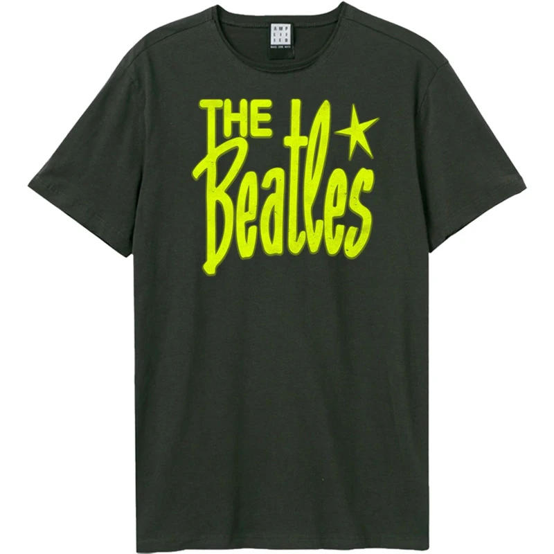 Image of Amplified Amplified Men Retro Logo The Beatles T-Shirt in Charcoal Size: X-Small Charcoal XS Male 5063693952549