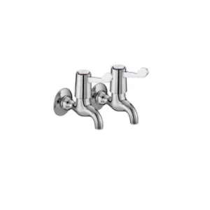 image of Value Lever Chrome Bib Kitchen Sink Taps with 6" Levers and Ceramic Disc Valves - VAL2-BIB-C-6-CD - Chrome - Bristan