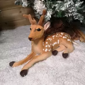 Image of 50cm Indoor Plush Laying Deer Christmas Decoration