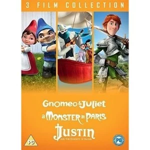 Image of 3 Film Collection - Gnomeo & Juliet / A Monster In Paris / Justin And The Knights Of Valour DVD