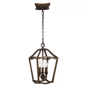 Image of Yarmouth 3 Light Pendant, Painted Aged Brass