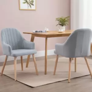 Image of Set Of 2 Elegant Tub Dining Chairs With Wood Legs Metal Frame Velvet Touch Fabric