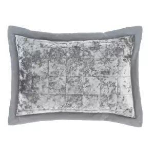 image of Catherine Lansfield Silver Crushed Velvet Pillow Sham Pair Silver