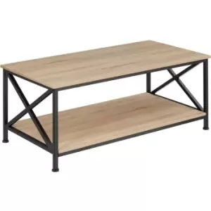 Image of Tectake - Coffee table Pittsburgh - bedside table, dressing table, dining table - industrial wood light, oak Sonoma - industrial wood light, oak