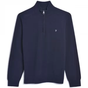 image of Farah Mens Newitt 1/4 Zip Jumper True Navy Large