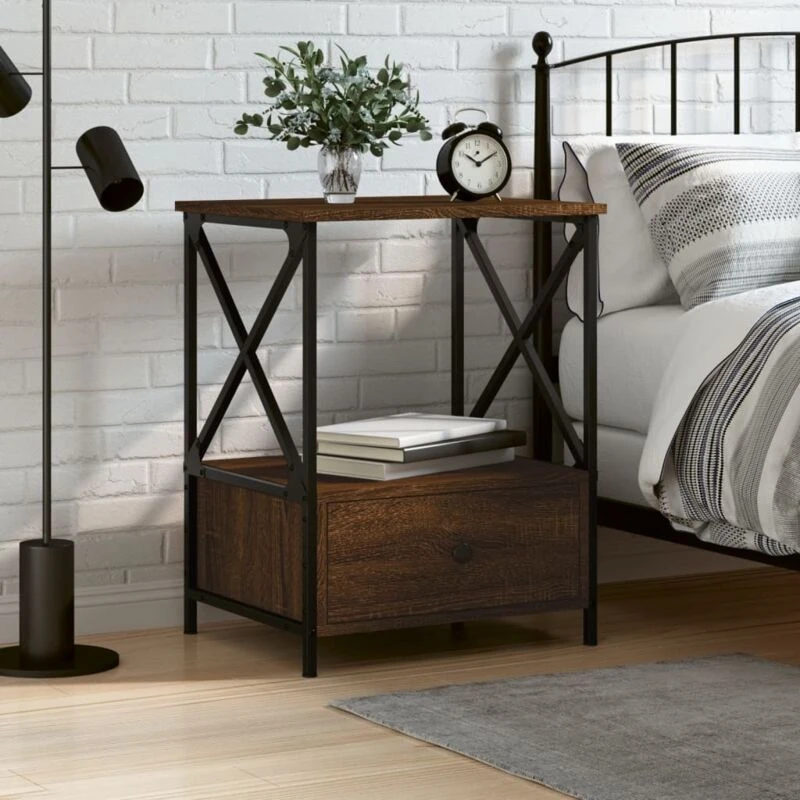 Image of VIDAXL Bedside Table Brown Oak 50x41x65cm Engineered Wood Vidaxl 8720845940508