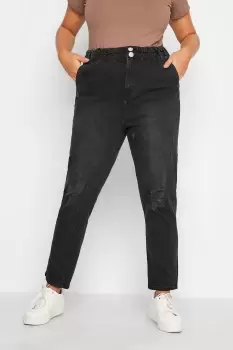 Image of Ripped Elasticated Mom Jeans