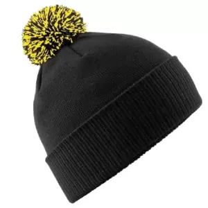 Beechfield Adults Unisex Snowstar Beanie (One Size) (Black/Yellow)