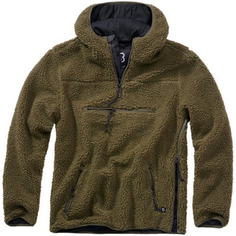Image of Brandit Teddyfleece Worker Pullover Olive Size Medium