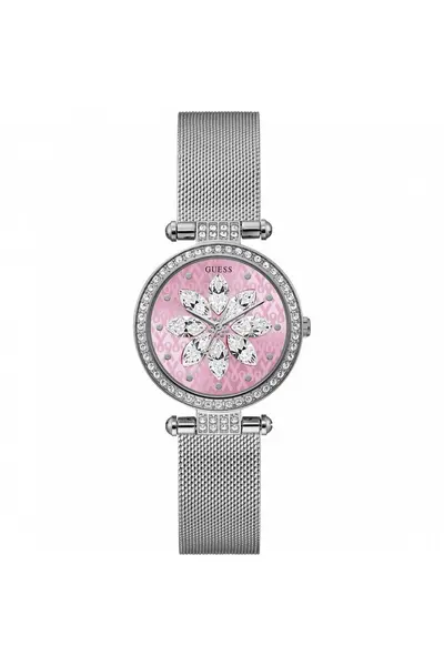 Guess Sparkling Pink Stainless Steel Fashion Analogue Watch - Gw0032L3 Pink