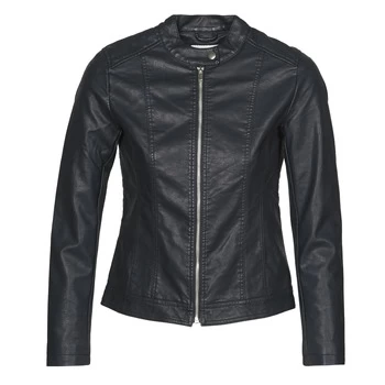 image of JDY JDYSTORMY womens Leather jacket in Black - Sizes UK 6,UK 8,UK 10,UK 12