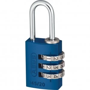 Image of Abus 145 Series Aluminium Combination Padlock 20mm Blue Standard