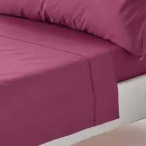 Image of Plum Egyptian Cotton Flat Sheet 200 Thread Count, King - Plum - Plum - Homescapes