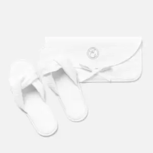 White Waffle Cross Band Slipper - L/XL