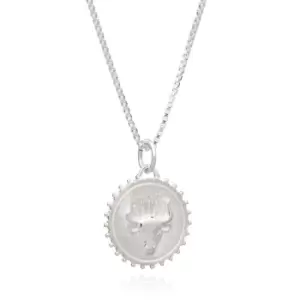 image of Rachel Jackson London Silver Taurus Zodiac Art Coin Necklace