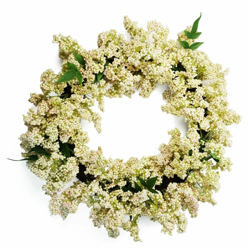 Image of Unbranded 55cm Artificial Hanging White Berries Wreath