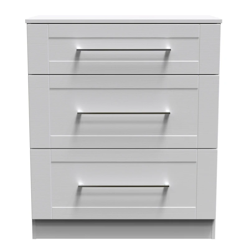 Image of Ready Assembled 2 U Ripon 3 Drawer Deep Chest (Ready Assembled) in Light Grey Size: Medium Light Grey Unisex Medium