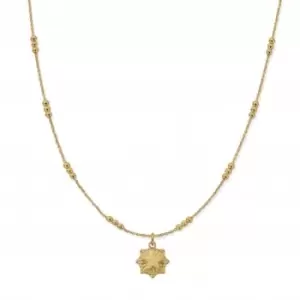 image of Gold Personalised Triple Bobble Chain Raised Star Necklace PGNTBB3259