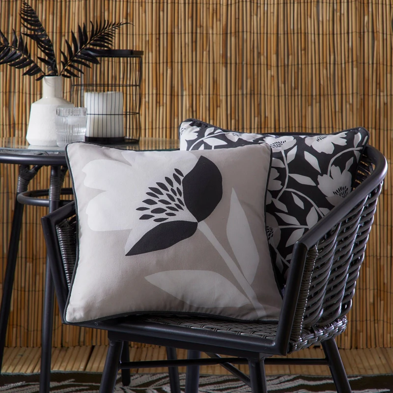 Image of Fusion 'Luna' Outdoor Water & UV Resistant Garden Filled Bench Cushion Natural