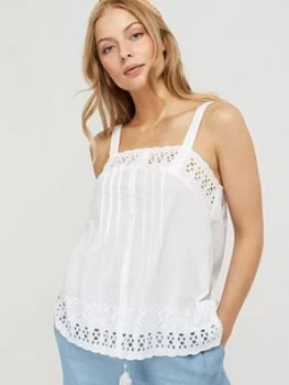 Monsoon Suzie Organic Cotton Shiffli Cami - White