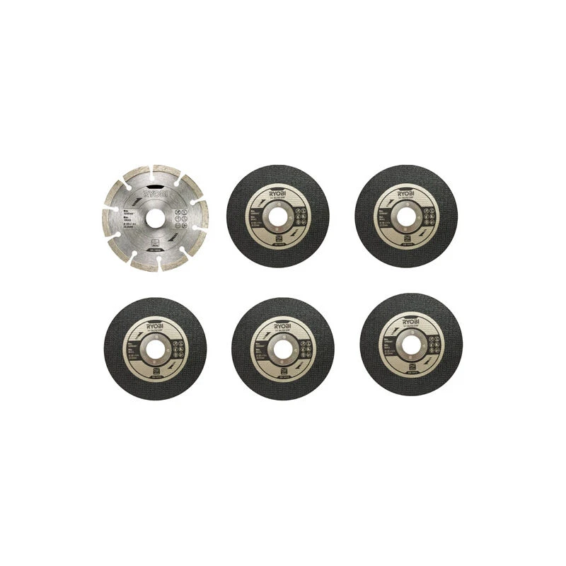 Image of Ryobi Ryobi 125mm Angle Grinder Accessory Set (6 pieces) RAK6AGD125 5132003149