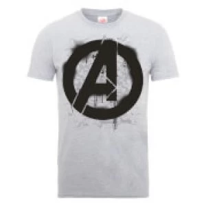 Image of Marvel Avengers Assemble Logo Stencil T-Shirt - Grey - L