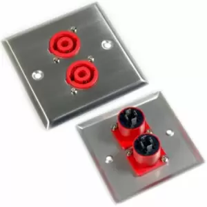 Image of Loops - Dual 4 Pole Speaker Cable Socket Outlet Wall Face Plate spkon Solder Coupler