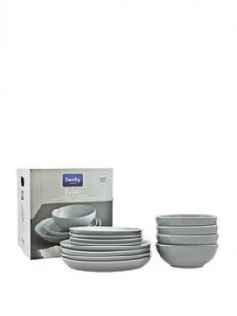 Image of Denby Intro 12 Piece Dinner Set Soft Grey