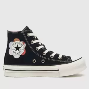 Converse Black & White Hi Eva Lift Girls Junior Trainers