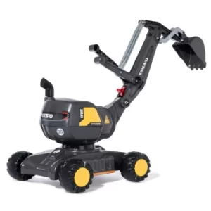 image of Rolly Toys 360 Degree Ride On Volvo Mobile Excavator, Yellow