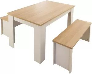 Image of Lancaster 120cm Dining Table and Benches