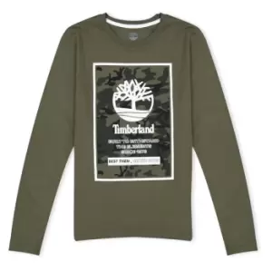 image of Timberland Box Logo Long-sleeve T-Shirt - Grey