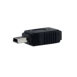 image of StarTech USB 2.0 Micro B F to USB 2.0 Mini B M Black Retail Packaged Data Adapter