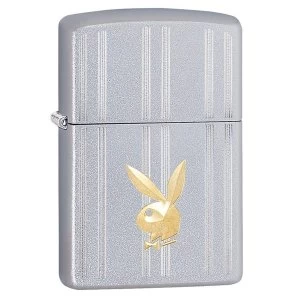 image of Zippo Playboy Strips And Bunny Head Chrome Regular Windproof Lighter